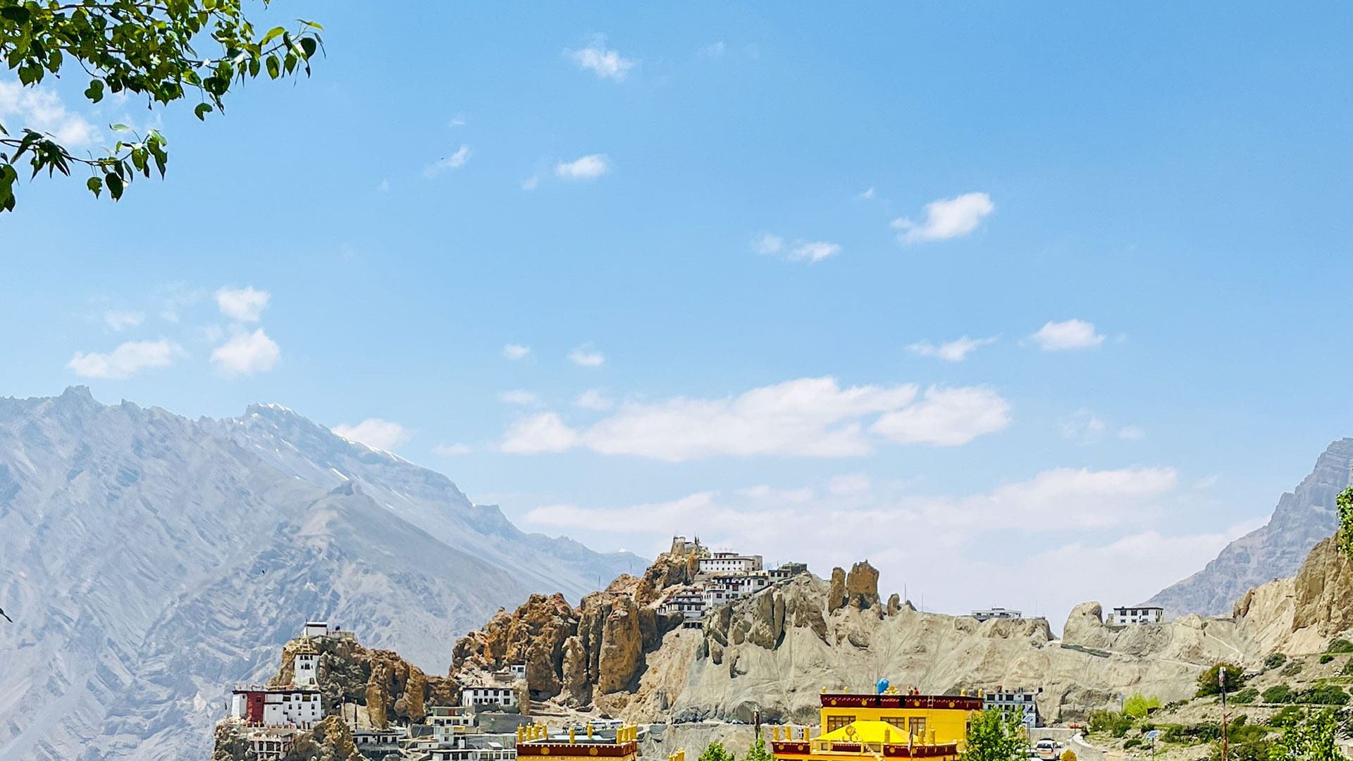 View of Dhankar Monastery from Dhankar Lake Route