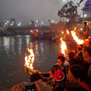 Evening Ganga aarti at Har Ki Pauri ghat, Haridwar